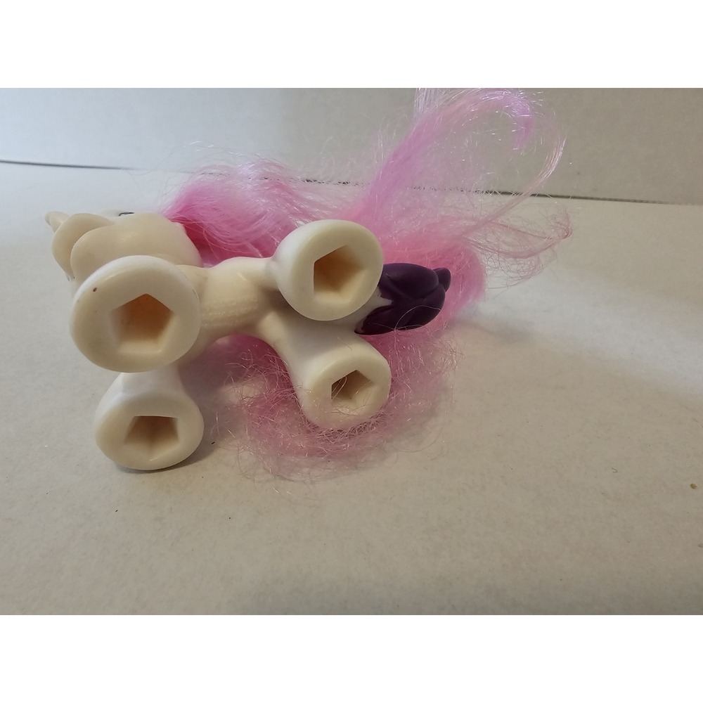 My Little Pony Unicorn Figure White Pink Hair Purple Tail ~3" Toy - Picture 3 of 5